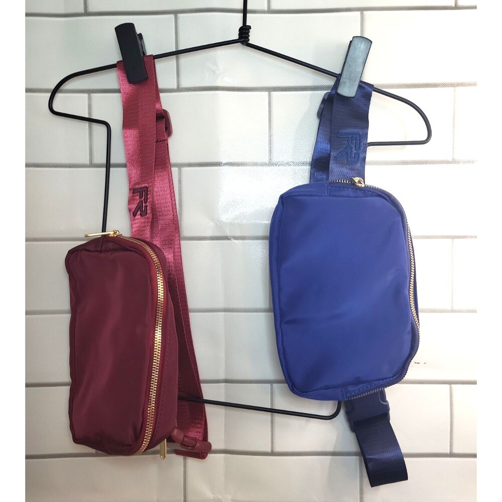 2 Nylon Fanny Packs Sling Belt Bags w/ Adjustable Strap Vacation Casual Sports